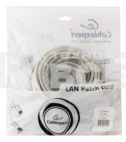 Патч-корд FTP Cablexpert кат.6, 20м, литой, многожильный (серый)