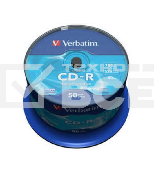 Диск CD-R Verbatim 700Mb 52x Cake Box (50шт) (43351)