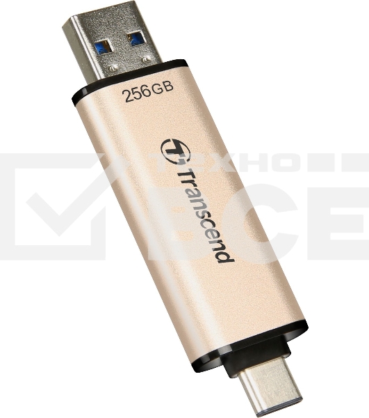 Флеш диск Transcend USB 256GB, JETFLASH USB3.2, TLC, High Speed, Type-C и Type A (420/400 МБ/с)