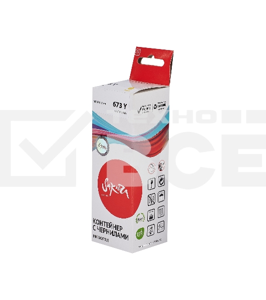Контейнер с чернилами Sakura C13T67344A (673 Y) для Epson, желтый, 5400 к., 70 мл.