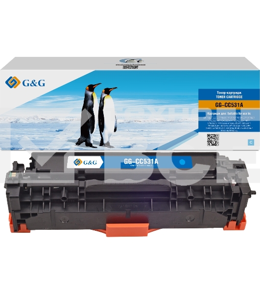 Картридж лазерный G&G GG-CC531A голубой (2800 стр.) для HP CLJ CP2020/CP2025/CM2320 MFP, MF8330/8350/8380