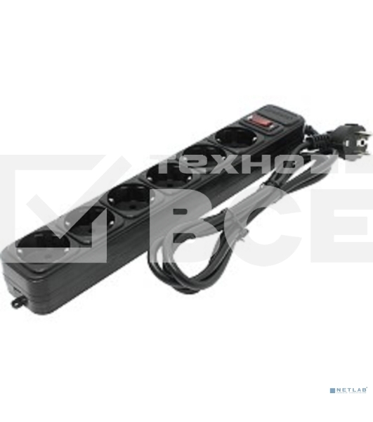 Сетевой фильтр ExeGate EX119391RUS SP-6-1.8B (6 розеток, 1.8м, евровилка, черный)