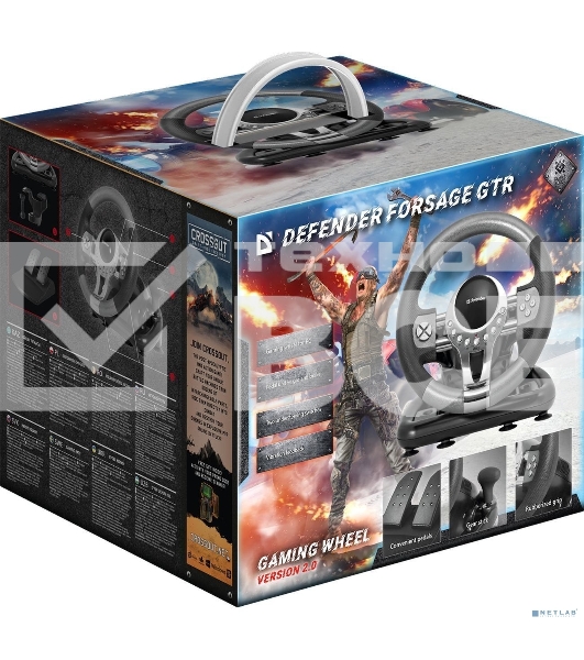 Руль Defender FORSAGE {12 кн+2перекл.+1перекл. 8-ми позиц., USB}