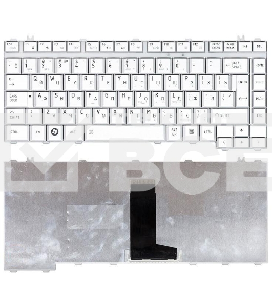 Клавиатура для ноутбука Toshiba Satellite A200 A210 A300 M300 L300 M500 M505 серебристая
