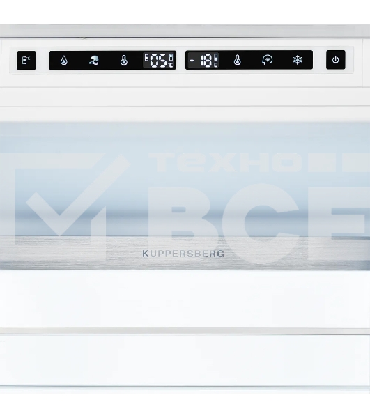 Встраиваемый холодильник Kuppersberg RBN 1760, High-Tech, объем 237 л, скользящий фасад, электронное управление, No Frost, антибактериальный пластик, звуковой сигнал при открытой дверце, перенавешиваемые двери, LED освещение, уровень шума 41 дБ, энергоэфф