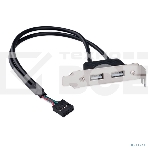 Планка USB 2.0 на заднюю панель низкопрофильная Cablexpert CCUSBRECEPTACLE-LP, 2 порта USB, фото9