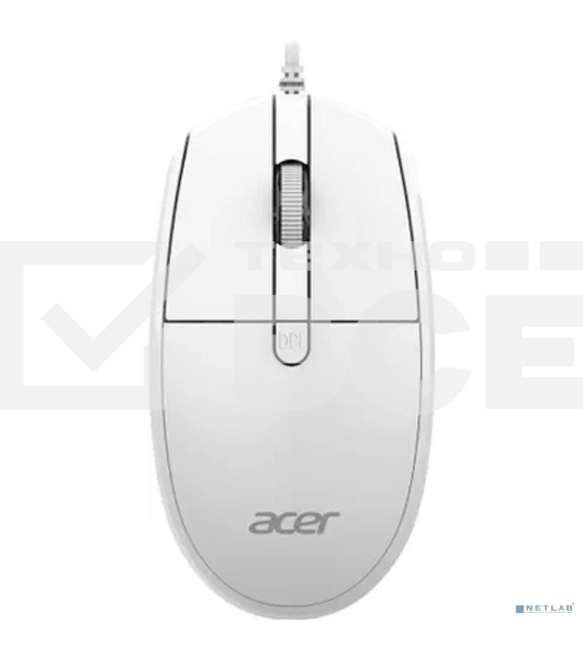 Мышь проводная Acer OMW401 белый, 2000 dpi, USB, кнопки - 4