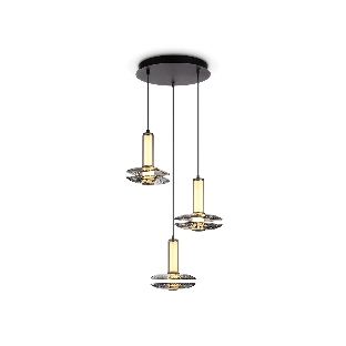 Подвесной светодиодный светильник Ambrella light LH31012/3 GR/SM серый/дымчатый 35W 3000K D450*1790