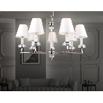 Люстра Ambrella light LH71003/7 BN/WH никель/белый E14*7 max 40W D820*1130, фото 1