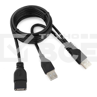 Кабель удлинитель USB 2.0 2xAM/AF 1.8м Gembird PRO, позол.конт., черный, пакет CCP-USB22-AMAF-6