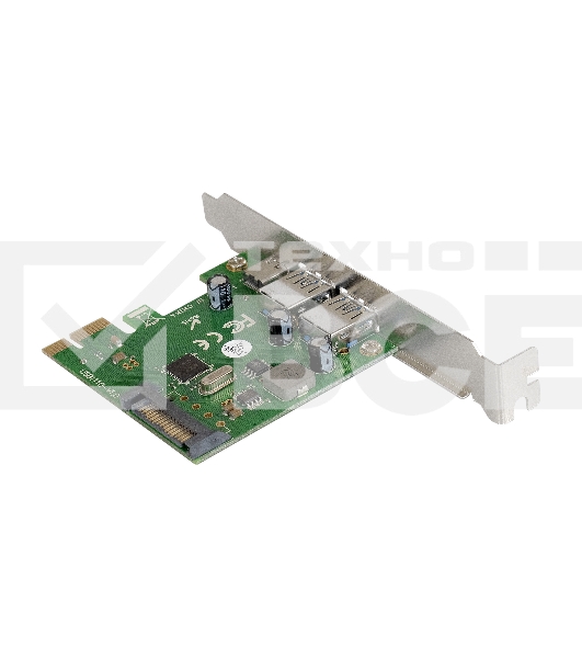 Контроллер ExeGate EXE-323 PCI-E 2.0, 2*USB3.0 ext + 1*Type-C, разъем доп.питания (OEM)