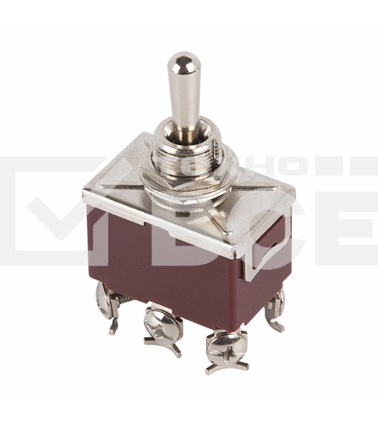 Тумблер 250V 15А (6c) (ON)-OFF-(ON) двухполюсныйRexant