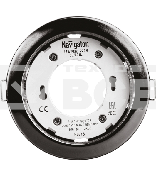 Светильник 71 281 NGX-R1-005-GX53 IP20 черн. хром Navigator 71281