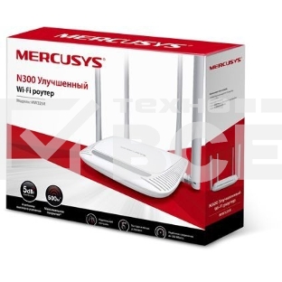 Беспроводный маршрутизатор Mercusys MW325R, 300Мбит/с,4 порта 100 Мбит/с, 4 фиксированных антенны
