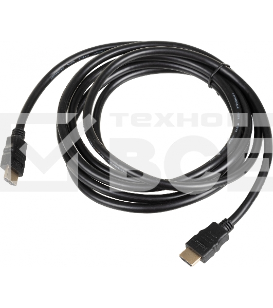 Кабель соединительный аудио-видео HDMI (m)/HDMI (m) 3м. феррит.кольца Позолоченные контакты черный (NO NAME)