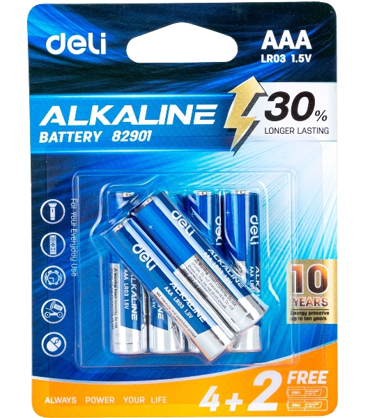Батарея Deli E82901 AAA (6шт) блистер