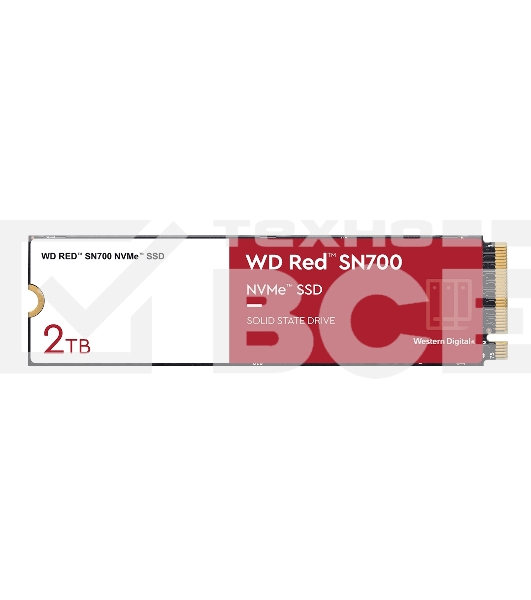 Накопитель SSD WD Red SN700 WDS200T1R0C, 2000Gb, PCIe 3.0 x4, M.2 2280, NVMe, R/W 3400/2900
