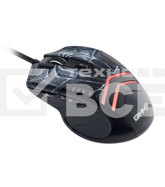 Мышь проводная GMNG XM007 черный/красный, 10000 dpi, USB, кнопки - 7
