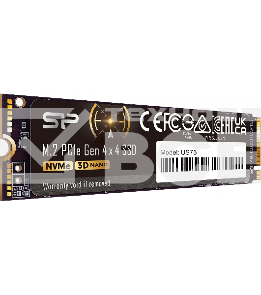 Накопитель SSD Silicon Power US75, 1000GB, M.2 2280, PCIe 4.0 x4, NVMe, R/W 7000/6000