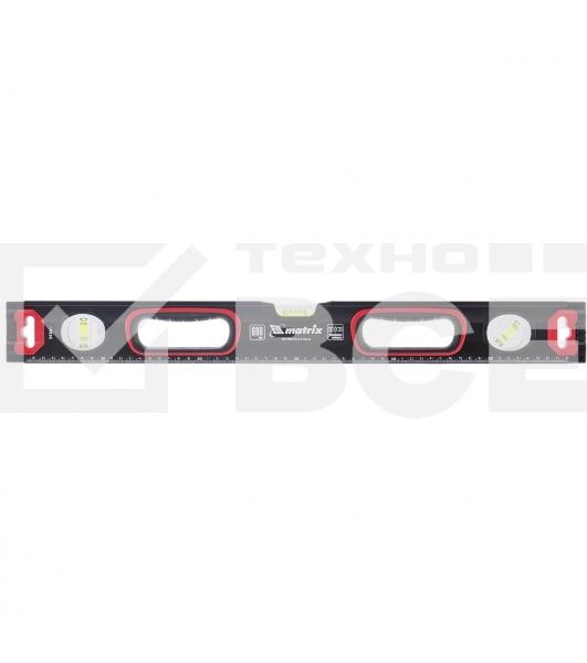 Уровень Matrix алюминиевый усиленный фрезерованный 3 глазка 2 компонентные рукоятки 1500мм