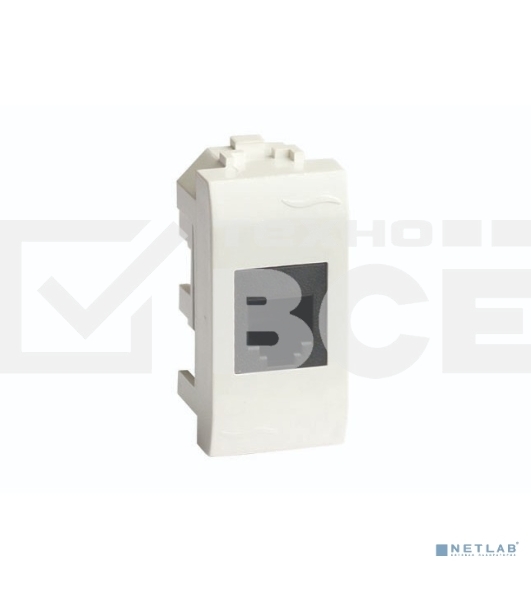 Компьютерная розетка Dkc 76457B RJ45 кат.5e экран., 8P8C, Brava, белая, 1мод (кратно 10 шт)
