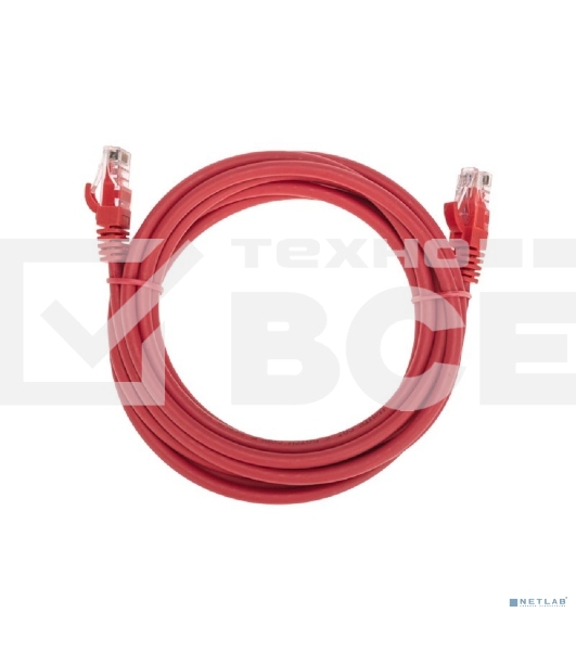 Патч-корд U/UTP Rexant категория 6, RJ45-RJ45, неэкранированный, 26AWG, LSZH, красный, 3 м
