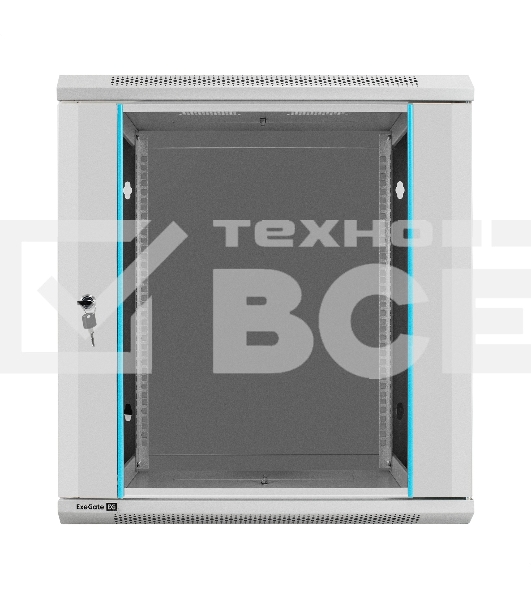 Шкаф телекоммуникационный 19' настенный 12U ExeGate EC-WM-12U.450.G.GREY (19', 12U, 600x450x635 мм (ШхГхВ), передняя дверь закаленное стекло, съемные боковые панели, пыле- и влагозащита IP23, светло-серый RAL 7035)