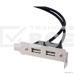 Планка USB 2.0 на заднюю панель низкопрофильная Cablexpert CCUSBRECEPTACLE-LP, 2 порта USB, фото8