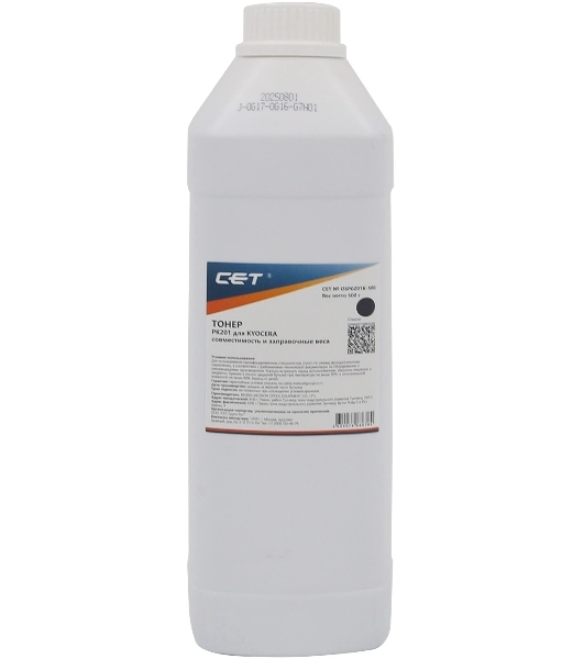 Тонер CET PK201 OSP0201K-500 черный бутылка 500гр. для принтера Kyocera ECOSYS P6030cdn/M6026cdn