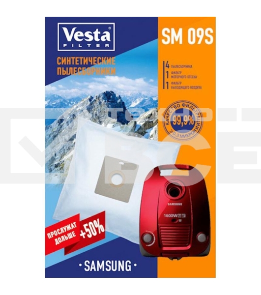 Комплект пылесборников Vesta Filter SM 09S 4 шт+2 фильтра