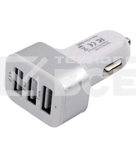 Адаптер питания Cablexpert MP3A-UC-CAR17, 12V->5V 3-USB, 2.1/2/1A