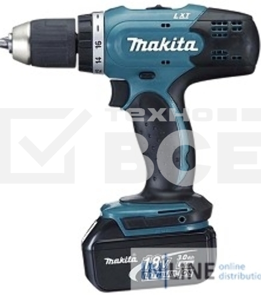 Дрель-шуруповерт Makita DDF453RFE, Аккумуляторная, 18В, 2 АКБ, Кейс