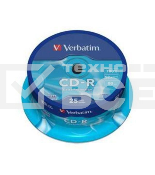 Диск CD-R Verbatim 700Mb 52x Cake Box (25шт) (43432)