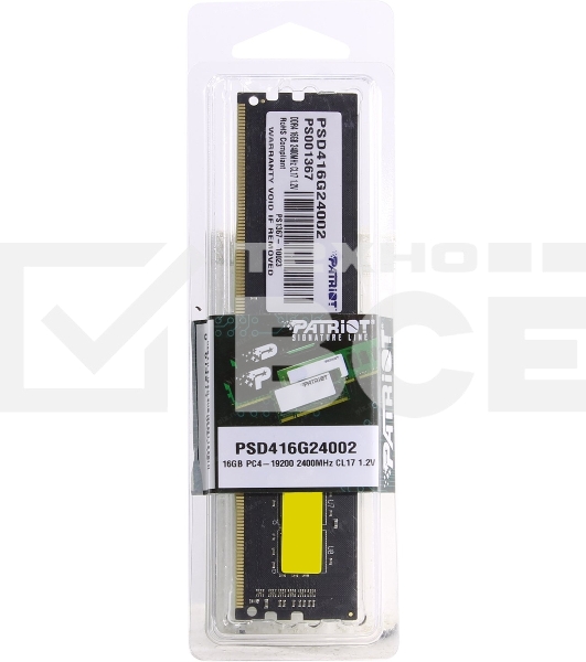Оперативная память Patriot Signature, DDR4, 16GB (1x16 GB), 2400 MHz, CL17