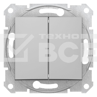 Механизм выключателя 2-кл. СП Sedna 10А IP20 алюм. SchE SDN0300160