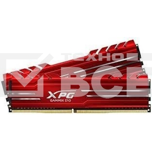 Оперативная память XPG Gammix D10, DDR4, 16GB (1x16GB), 3000MHz, CL16, с радиатором, красный