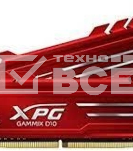 Оперативная память XPG Gammix D10, DDR4, 16GB (1x16GB), 3000MHz, CL16, с радиатором, красный