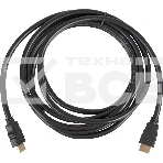 Кабель соединительный аудио-видео HDMI (m)/HDMI (m) 3м. феррит.кольца Позолоченные контакты черный (NO NAME), фото 1