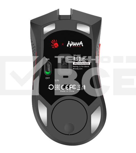 Мышь беспроводная A4Tech Bloody R90 Plus Naraka белый, 5000 dpi, радиоканал, USB, кнопки - 8