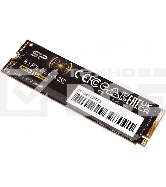 Накопитель SSD Silicon Power US75, 1000GB, M.2 2280, PCIe 4.0 x4, NVMe, R/W 7000/6000