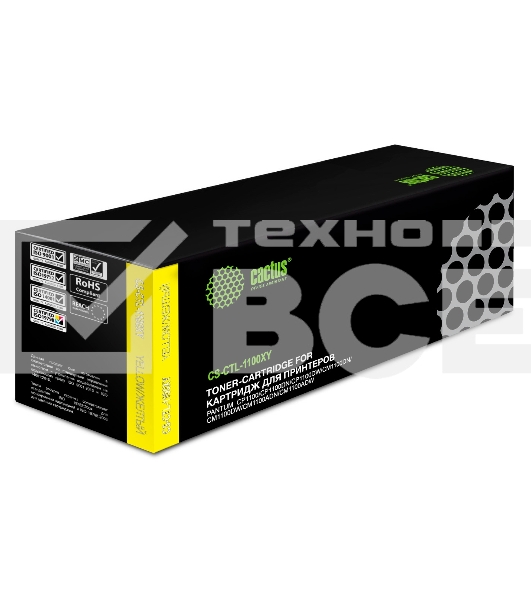 Картридж лазерный Cactus CS-CTL-1100XY желтый (2300 стр.) для Pantum CP1100/CP1100DW/CM1100DN/CM1100DW/CM1100ADN/CM1100ADW