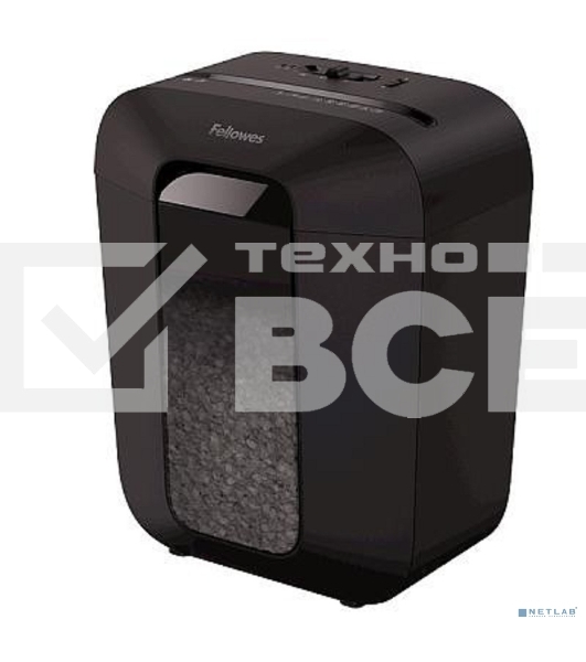 Шредер Fellowes PowerShred LX50 черный (секр.P-4)/перекрестный/9лист./17лтр./скрепки/скобы/пл.карты