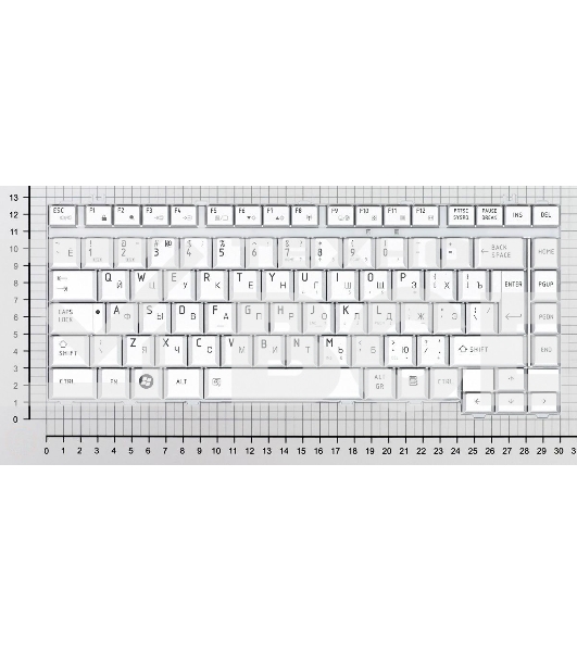 Клавиатура для ноутбука Toshiba Satellite A200 A210 A300 M300 L300 M500 M505 серебристая