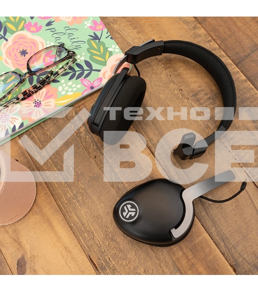 Гарнитура JLAB GO Work Wireless Headset, для компьютера/мобильных устройств, накладные, bluetooth, черный [ieuhbgoworkrblk4]