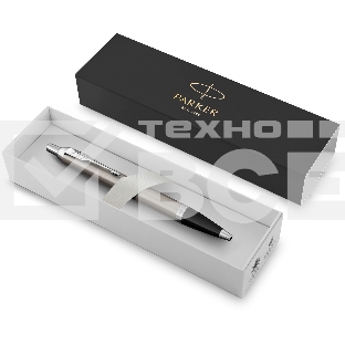 Ручка шариковая Parker IM Essential K319 (CW2143631) Brushed Metal CT, M, синие чернила, подарочная коробка