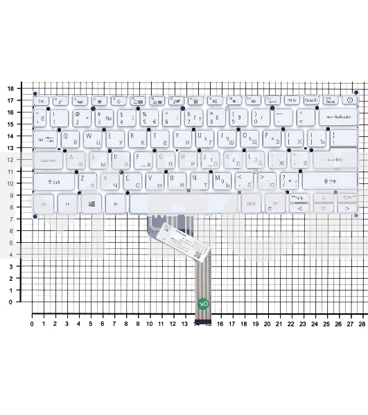 Клавиатура для ноутбука Acer Swift 5 SF514-52T серебристая с подсветкой