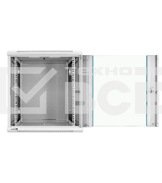 Шкаф телекоммуникационный 19' настенный 12U ExeGate EC-WM-12U.450.G.GREY (19', 12U, 600x450x635 мм (ШхГхВ), передняя дверь закаленное стекло, съемные боковые панели, пыле- и влагозащита IP23, светло-серый RAL 7035)