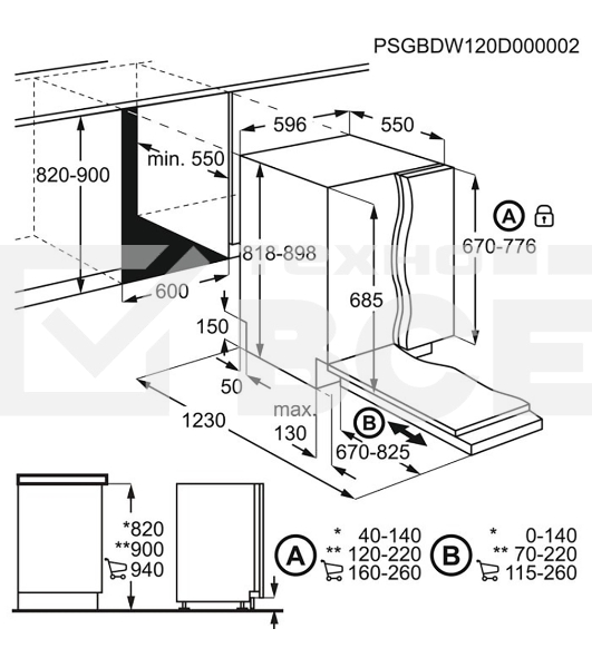 Встраиваемая посудомоечная машина Electrolux EEG69420W, серебристый, 59.6 см, 15 компл., 42 дБ, класс C
