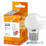 Лампа светодиодная LED 3Вт Е27 220В 3000К G45 шар LLE-G45-3-230-30-E27 IEK, фото3