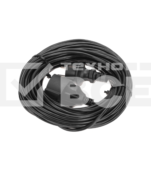Удлинитель-шнур PROconnect ПВС 3х0,75 мм², 20 м, с/з, 6А, 1300 Вт, IP20, черный